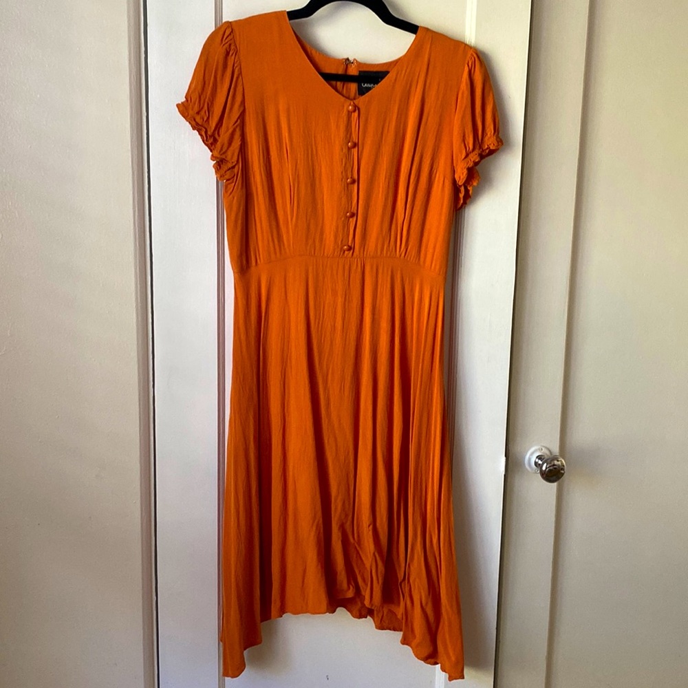 Collectif Orange Retro Dress